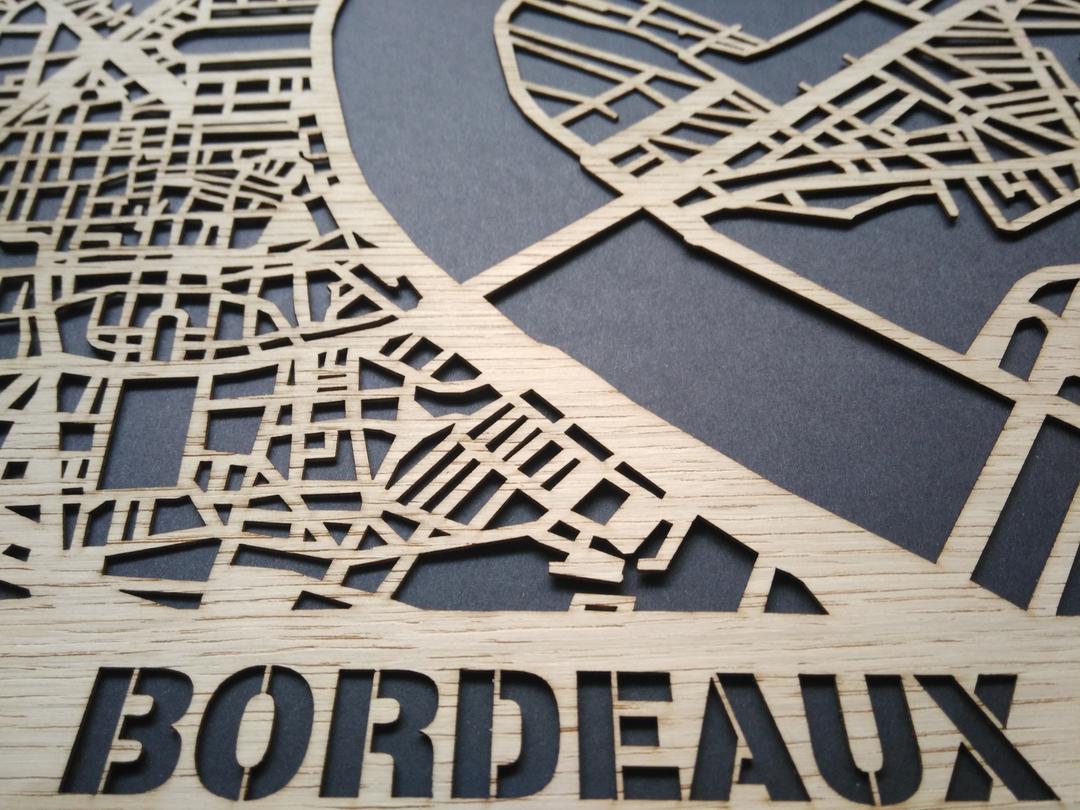 Plan de Bordeaux découpe laser placage bois collection Craft & Co