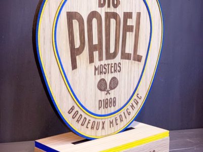 Trophée en bois de chêne pour Big Padel