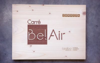 Lamotte – Plaque signalétique en bois pour le programme Bel-Air