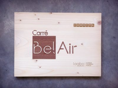 Lamotte – Plaque signalétique en bois pour le programme Bel-Air