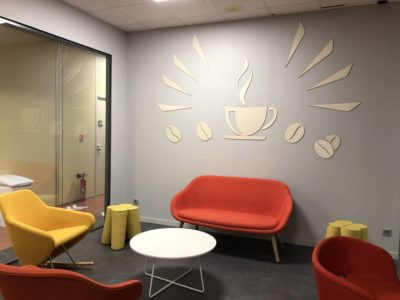 Décoration intérieure pour la salle de pause de la Banque Postale de Bordeaux