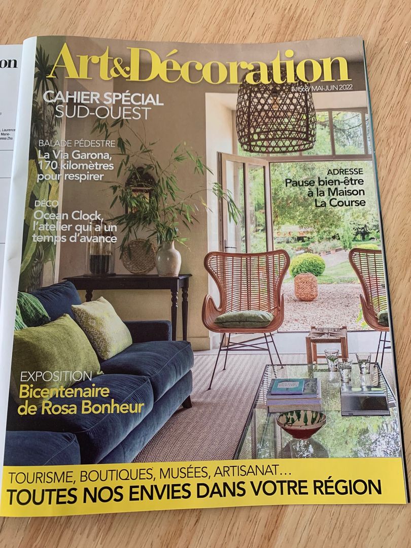 Parution presse dans le magazine Art & Décoration avec l'atelier Dahu et la Maison Lacourse